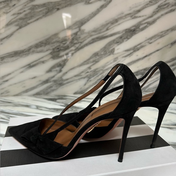 COPY - Aquazzura Parisienne 105 Pump Black Suede Size 38 - Picture 10 of 10